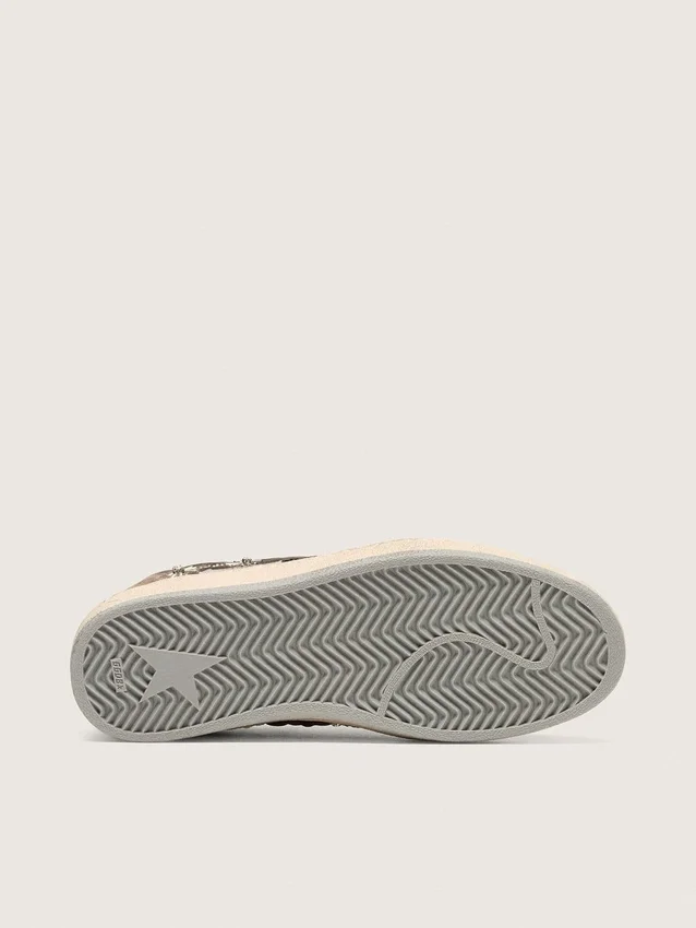Zapatillas Ball Star LAB para mujer en terciopelo matelassé marrón con pedrería y estrella de piel negra