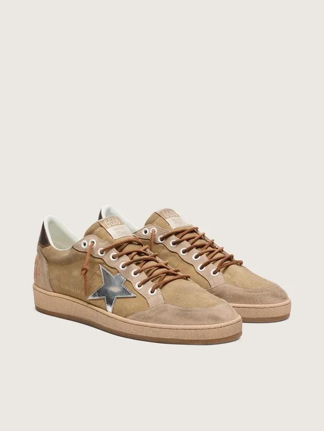 Zapatillas Ball Star LTD para hombre en ante color tabaco con estrella plateada