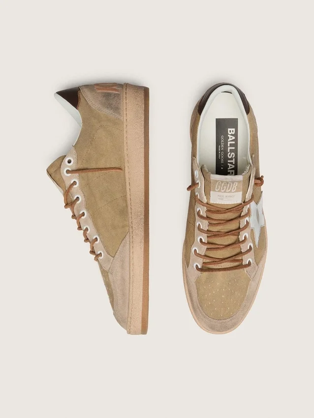 Zapatillas Ball Star LTD para hombre en ante color tabaco con estrella plateada