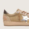 Zapatillas Ball Star LTD para hombre en ante color tabaco con estrella plateada