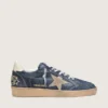 Zapatillas Ball Star LTD para hombre en piel azul oscuro con estrella de ante beige