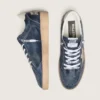 Zapatillas Ball Star LTD para hombre en piel azul oscuro con estrella de ante beige