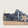 Zapatillas Ball Star LTD para hombre en piel azul oscuro con estrella de ante beige