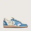 Zapatillas Ball Star LTD para hombre en piel blanca con estrella de piel azul claro