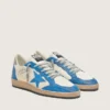 Zapatillas Ball Star LTD para hombre en piel blanca con estrella de piel azul claro