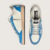 Zapatillas Ball Star LTD para hombre en piel blanca con estrella de piel azul claro