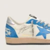 Zapatillas Ball Star LTD para hombre en piel blanca con estrella de piel azul claro