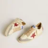 Zapatillas Ball Star LTD para hombre en piel napa con estrella de piel roja y lengüeta trasera de ante gris