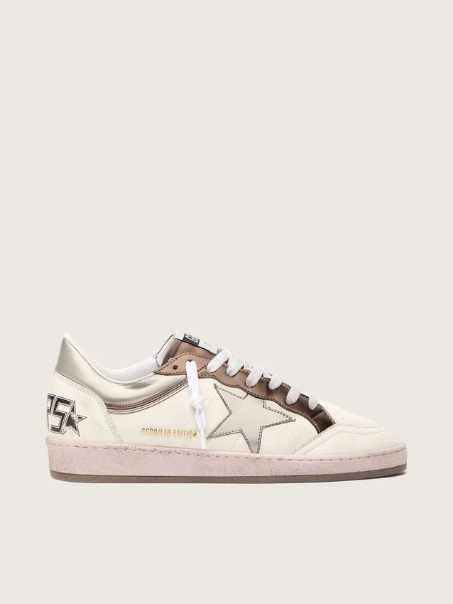 Zapatillas Ball Star LTD para hombre en piel napa con estrella metálica de origen biológico e inserciones