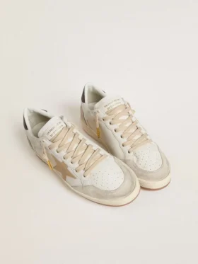 Zapatillas Ball Star LTD para mujer con estrella beige y lengüeta negra en el talón