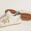 Zapatillas Ball Star LTD para mujer con estrella beige y lengüeta negra en el talón