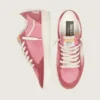 Zapatillas Ball Star LTD para mujer en ante rosa con estrella de piel color crema e inserciones de ante rojo