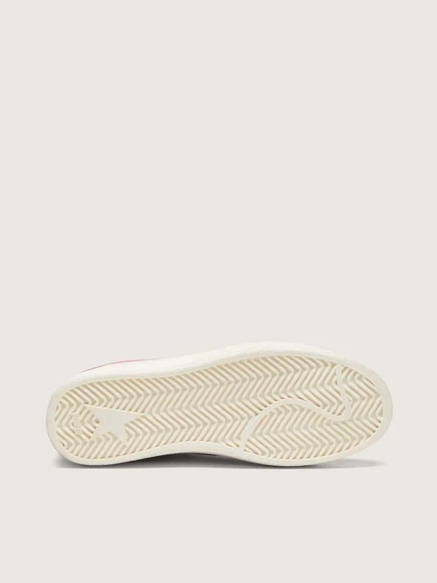 Zapatillas Ball Star LTD para mujer en ante rosa con estrella de piel color crema e inserciones de ante rojo