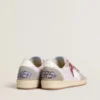 Zapatillas Ball Star LTD para mujer en nailon lila con estrella de piel blanca e inserciones de ante