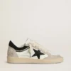 Zapatillas Ball Star LTD para mujer en napa con estrella de cristal negro e inserciones de ante beige
