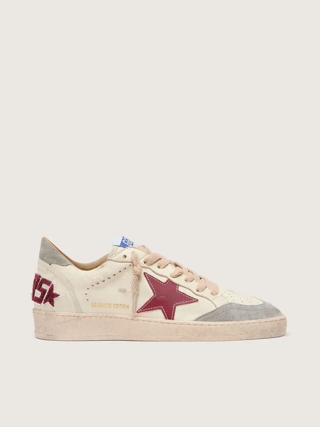 Zapatillas Ball Star LTD para mujer en napa con estrella de piel y lengüeta del talón de ante plateado