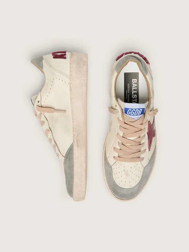 Zapatillas Ball Star LTD para mujer en napa con estrella de piel y lengüeta del talón de ante plateado