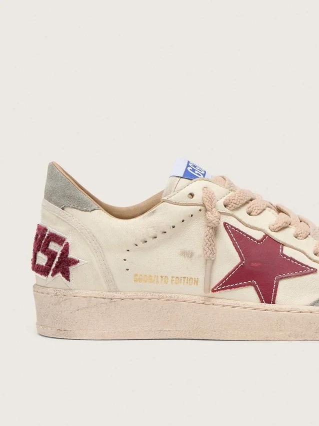 Zapatillas Ball Star LTD para mujer en napa con estrella de piel y lengüeta del talón de ante plateado