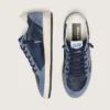 Zapatillas Ball Star LTD para mujer en piel azul oscuro con estrella de cristales Swarovski azul claro e inserciones de ante