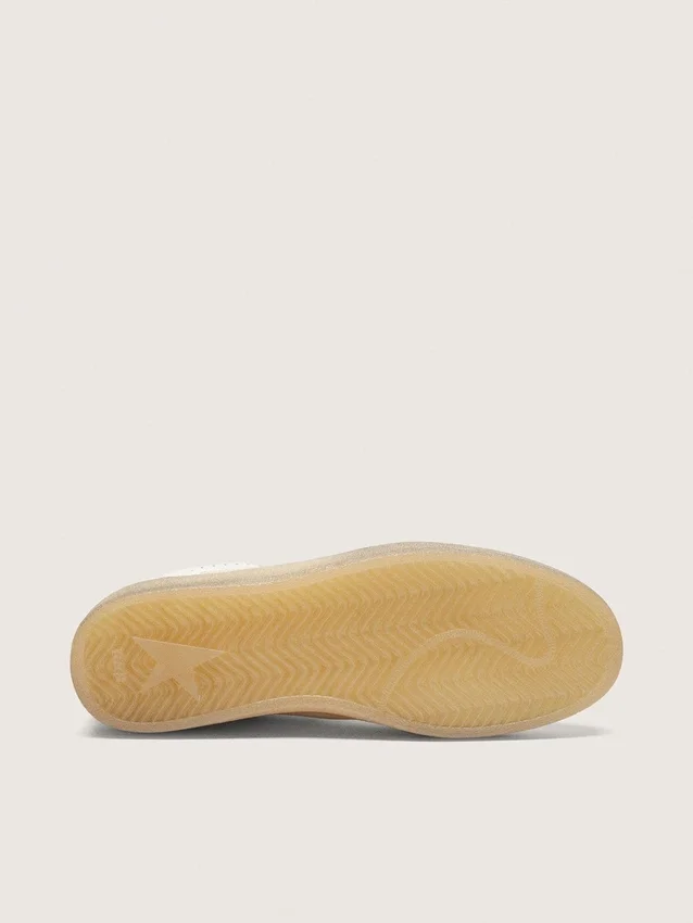 Zapatillas Ball Star LTD para mujer en piel blanca con estrella bordada en azul claro