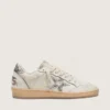 Zapatillas Ball Star LTD para mujer en piel blanca con estrella de piel de potro con estampado animal
