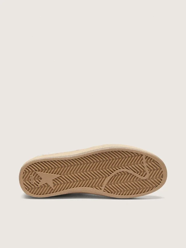 Zapatillas Ball Star LTD para mujer en piel blanca con estrella de piel de potro con estampado animal