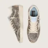 Zapatillas Ball Star LTD para mujer en piel de potro con estampado de leopardo y estrella de piel color crema