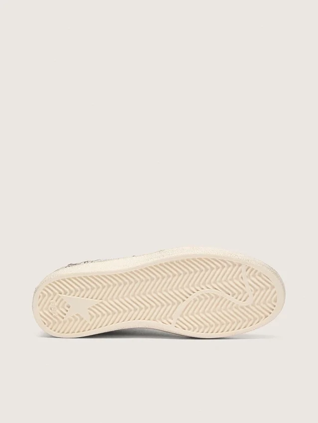 Zapatillas Ball Star LTD para mujer en piel de potro con estampado de leopardo y estrella de piel color crema