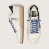 Zapatillas Ball Star LTD para mujer en piel napa blanca con estrella y lengüeta del talón de piel negra