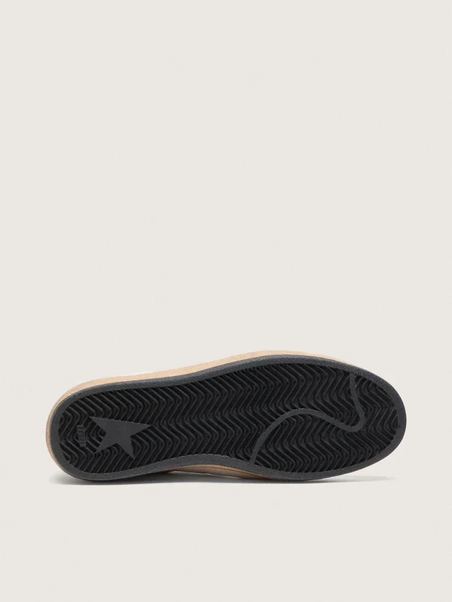 Zapatillas Ball Star LTD para mujer en piel napa blanca con estrella y lengüeta del talón de piel negra