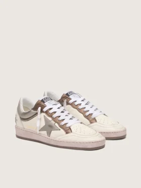 Zapatillas Ball Star LTD para mujer en piel napa con estrella metálica de origen biológico e inserciones