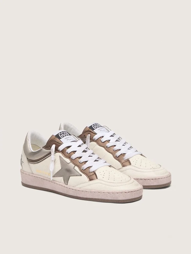 Zapatillas Ball Star LTD para mujer en piel napa con estrella metálica de origen biológico e inserciones