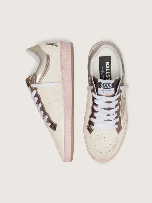Zapatillas Ball Star LTD para mujer en piel napa con estrella metálica de origen biológico e inserciones