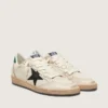 Zapatillas Ball Star para hombre con estrella de piel negra y lengüeta trasera de piel verde