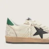 Zapatillas Ball Star para hombre con estrella de piel negra y lengüeta trasera de piel verde