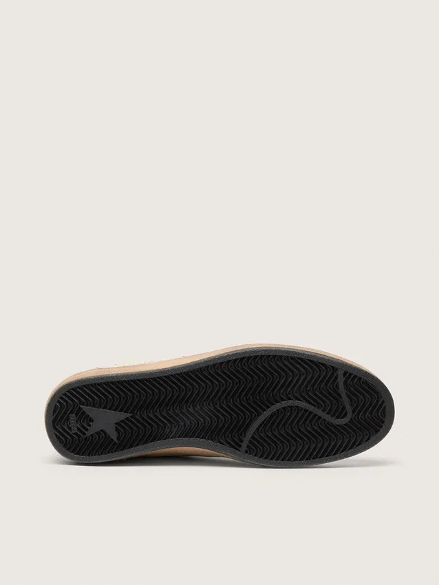 Zapatillas Ball Star para hombre con estrella de piel negra y lengüeta trasera de piel verde