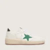 Zapatillas Ball Star para mujer con estrella de piel verde y lengüeta metálica en el talón