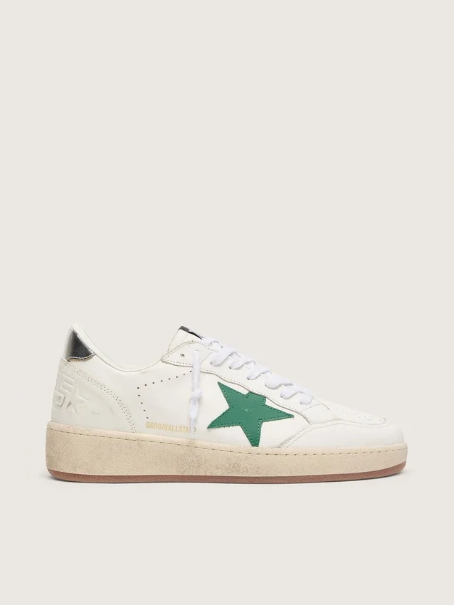 Zapatillas Ball Star para hombre con estrella de piel verde y lengüeta metálica en el talón