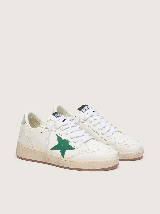 Zapatillas Ball Star para hombre con estrella de piel verde y lengüeta metálica en el talón