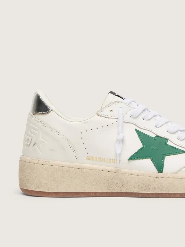 Zapatillas Ball Star para hombre con estrella de piel verde y lengüeta metálica en el talón