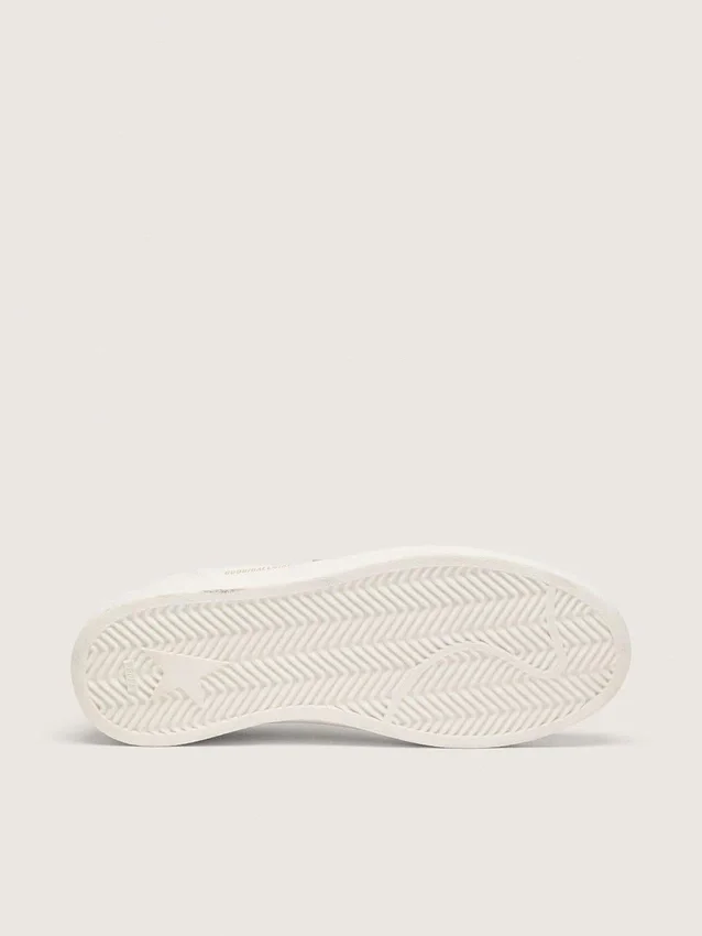 Zapatillas Ball Star para hombre con estrella y lengüeta del talón de piel blanca