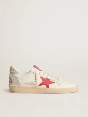 Zapatillas «Ball Star» para hombre de San Valentín con estrella de piel roja y letras rojas de Swarovski