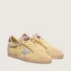 Zapatillas Ball Star para hombre en ante amarillo con estrella plateada e inserciones de malla amarilla