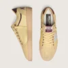 Zapatillas Ball Star para hombre en ante amarillo con estrella plateada e inserciones de malla amarilla