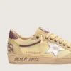 Zapatillas Ball Star para hombre en ante amarillo con estrella plateada e inserciones de malla amarilla