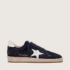 Zapatillas Ball Star para hombre en ante azul oscuro con estrella de piel blanca