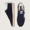 Zapatillas Ball Star para hombre en ante azul oscuro con estrella de piel blanca