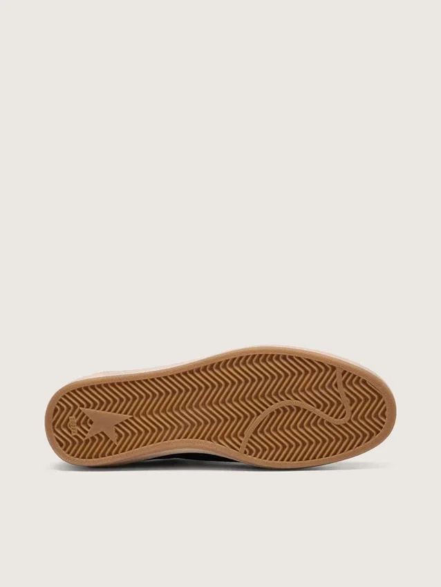 Zapatillas Ball Star para hombre en ante azul oscuro con estrella de piel blanca