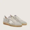 Zapatillas Ball Star para hombre en ante gris claro con estrella de piel blanca