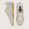 Zapatillas Ball Star para hombre en ante gris claro con estrella de piel blanca